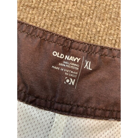 Old Navy Swim Trunks Mens XL Lined Board Shorts Skull Y2K Beach Surf Brown - Picture 8 of 8